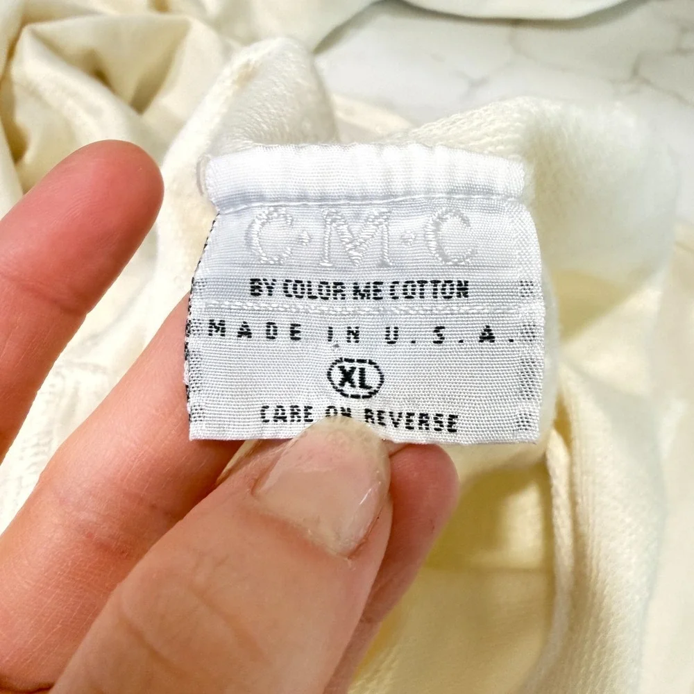 CMC Color Me Cotton Sea Turtle Print Sweatshirt XL Cream Beach Coastal USA Artsy - Picture 6 of 10